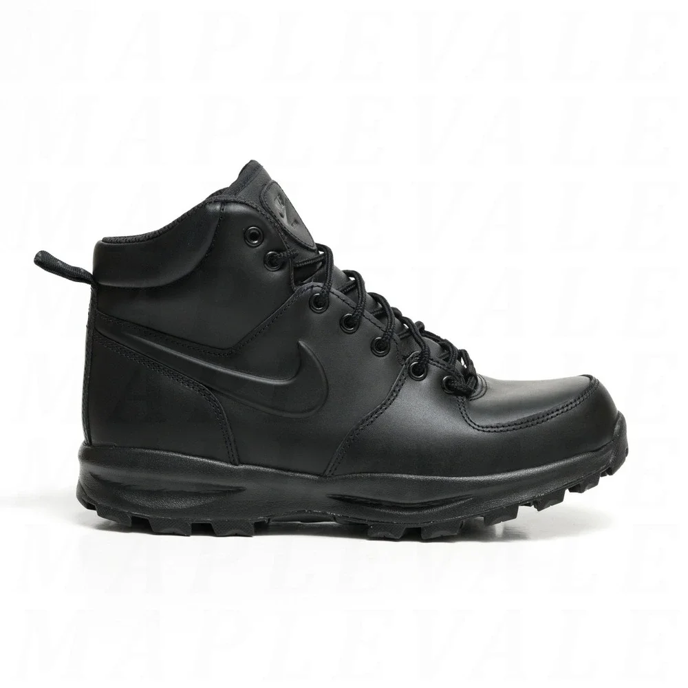 Nike Manoa Men's Sz 8.5 Leather Boots Black Tactical Hiking Shoes 454350-003